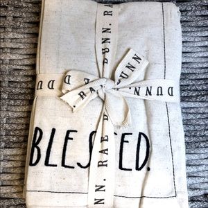 Rae Dunn BLESSED embroidered napkin set